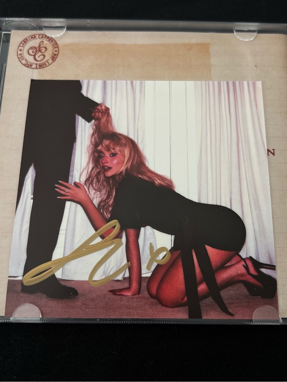 Signed Sabrina Carpenter Man’s Best Friend CD Gold Signature